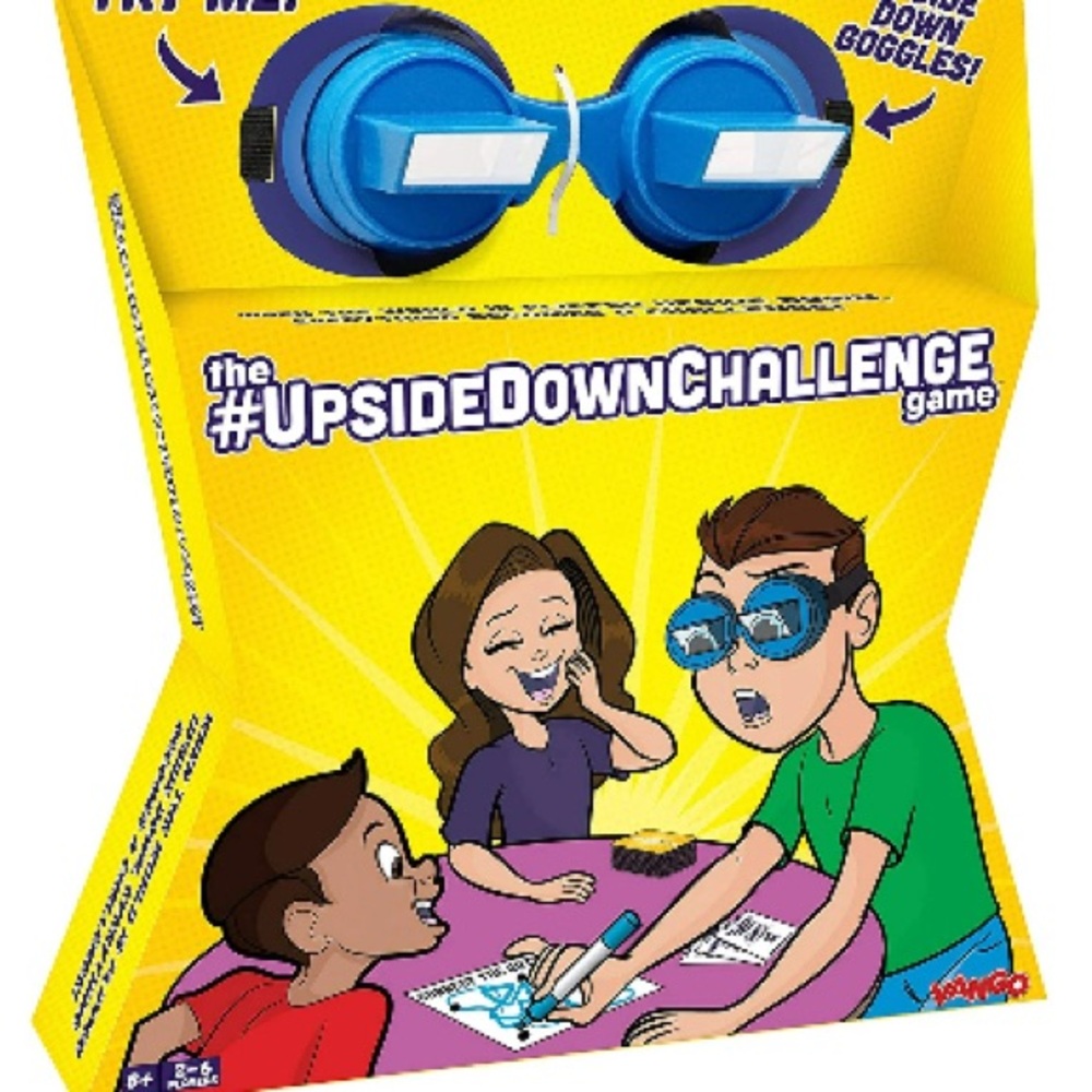 Upside Down Challenge Game with Blue Goggles